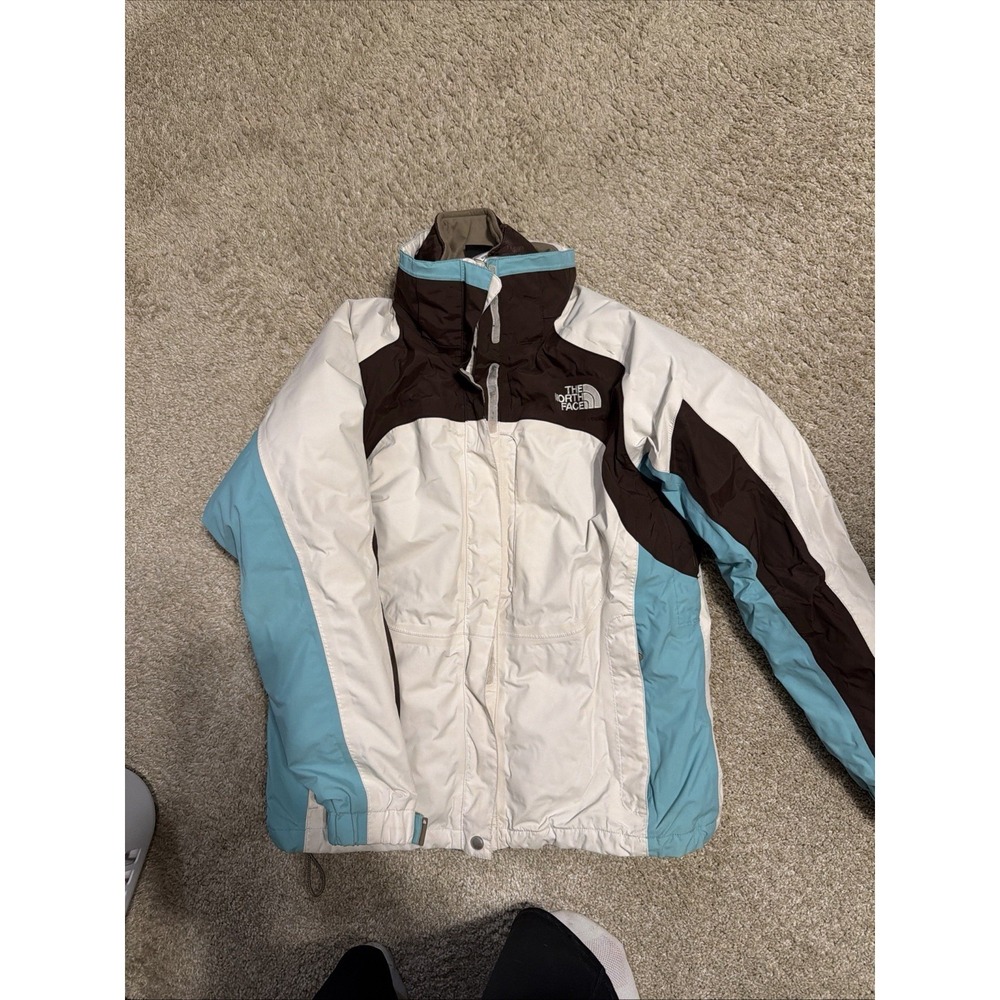 North Face Womens Medium Blue/Brown/Cream 2 Piece Jacket Liner Adjustable